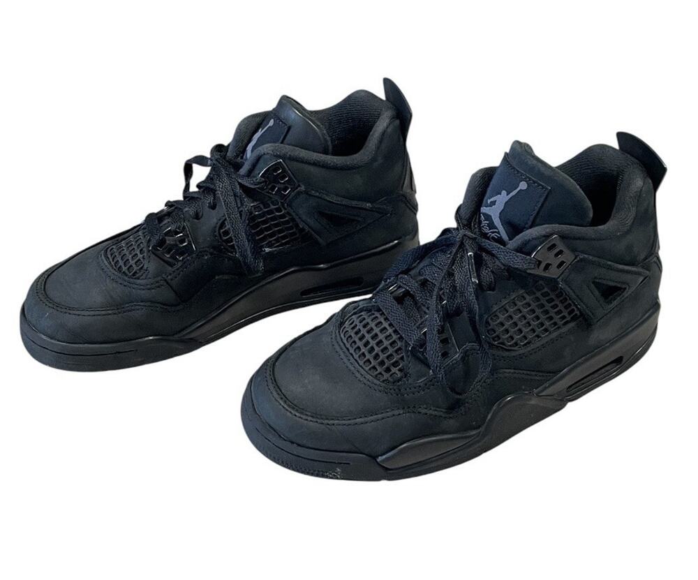 Air Jordan 4 Sneakers Retro 2025 Low Black Cat Youth Kids Size 5Y IB4171-010